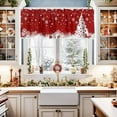 thumbnail image 2 of Christmas Valance for Windows Red Xmas Tree Kitchen Curtain Valances Christmas Balls Snowflakes Valance Curtains Window Treatments Short Curtains for Kitchen Living Room Bedroom Bathroom 54x18 Inch, 2 of 7