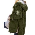 thumbnail image 4 of Winter Women Long Sleeve Zipper Quilted Coat Casual Loose Lightweight Hooded Puffer Jacket with Pocket, 4 of 5