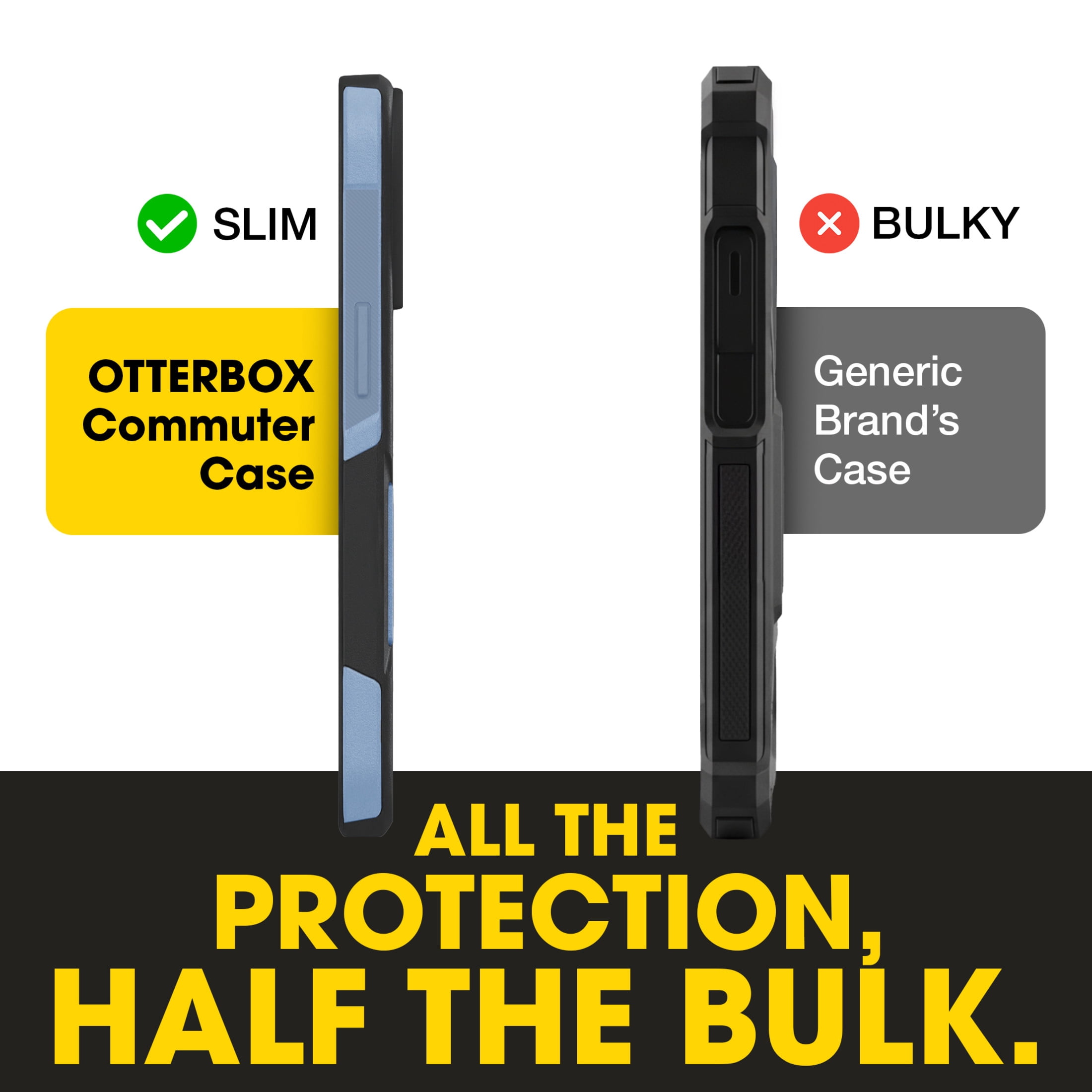 OtterBox Commuter MagSafe Case for iPhone 17e/16e/15/14/13 – Black/Blue – Slim, Shockproof, Dual Layer Drop Protection