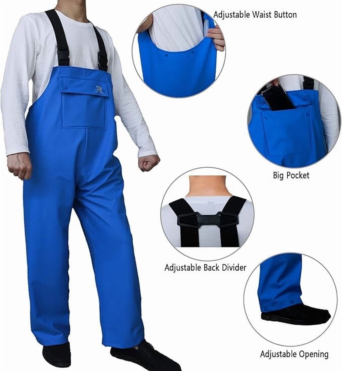RainRider Rain Pants for Men Women Waterproof Rain Gear Bib Overalls Trousers for Fishing Hunting