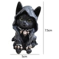 thumbnail image 2 of Estatua de gato Figura de gato parca con capa felina con collar de calavera (S) JShteea  Libre de BPA, 2 of 9