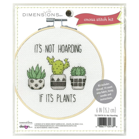 Dimensions Hoarding Plants Counted Cross Stitch Kit, 6" Diameter,