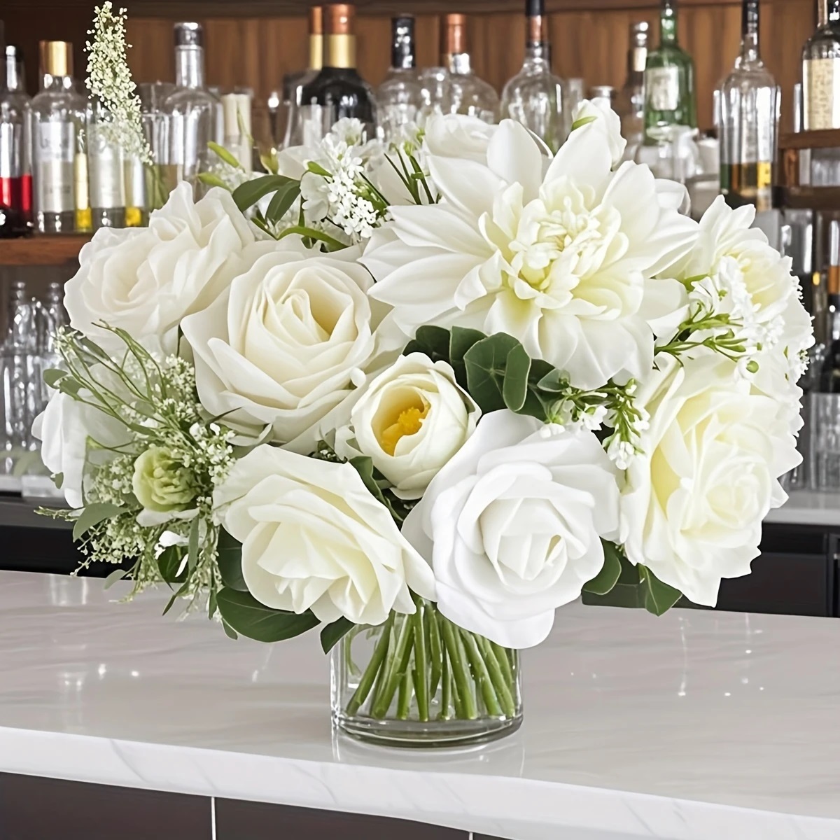 Passage 7 Flowers 16pcs Burnt Orange Rust Blooming Peonies Artificial Flowers with Stem, Artificial Peony Flowers for DIY Wedding Decorations Centerpieces Bouquets Boutonnieres (White)