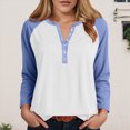 thumbnail image 2 of Godom Blouses for Women Fall Long Sleeves V Neck Tops Casual Knit Tunic Loose Fit T Shirt, 2 of 7