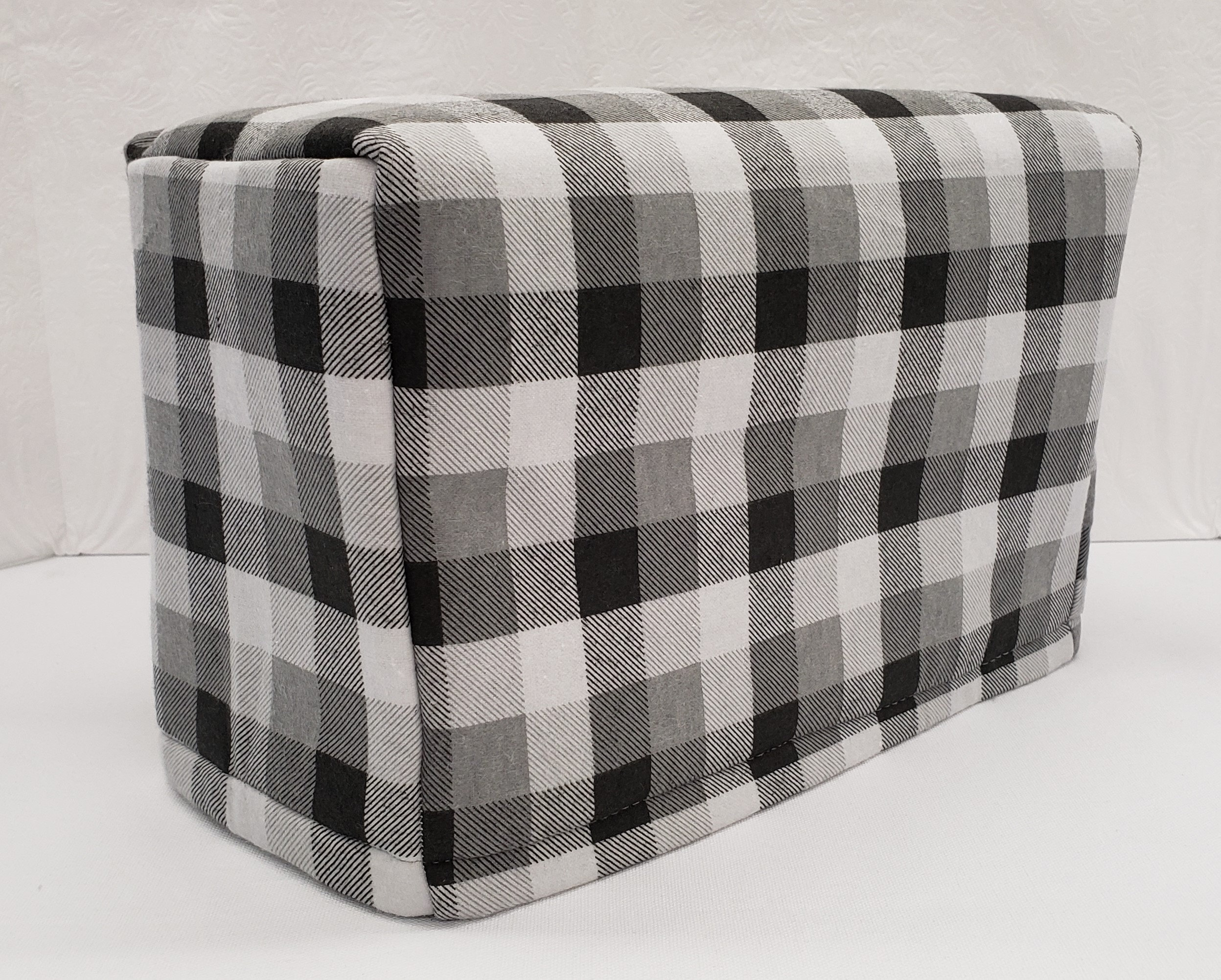 Toaster Cover (2 Slice, Black & Gray Buffalo Checked)