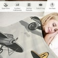 thumbnail image 3 of ONETECH  Aircraft Sign Throw Blanket Set of Vintage Airplanes Icons Decorative Soft Warm Cozy Flannel Plush Throws Blankets for Bedding Sofa Couch, 3 of 6