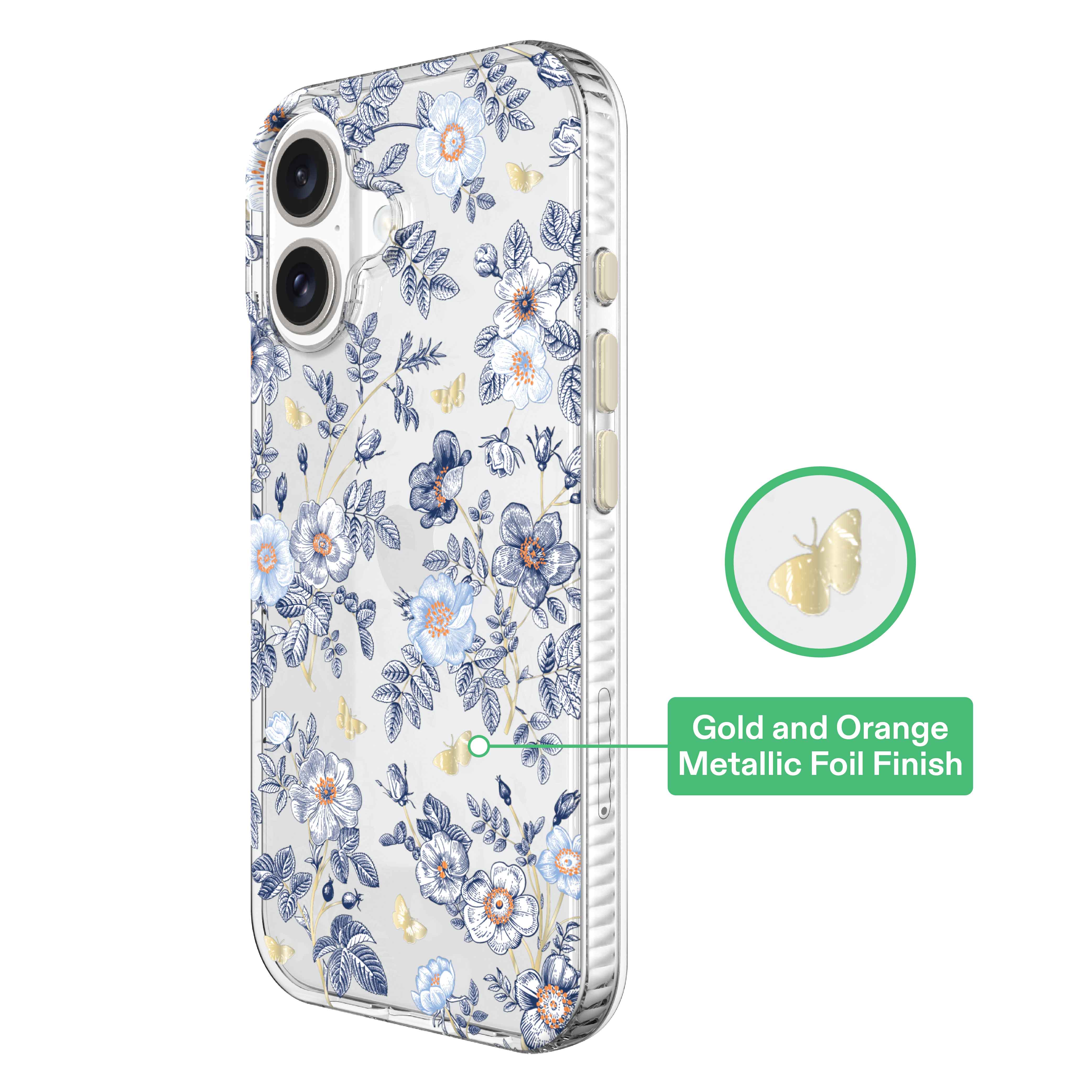 onn Blue Toile Phone Case for iPhone 16 photo 2