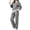 Black, variant on Women's Casual Matching 2 Piece Outfit Set Mock Neck Long Sleeve Striped Color Block Ribbed Trim Loungewear Set