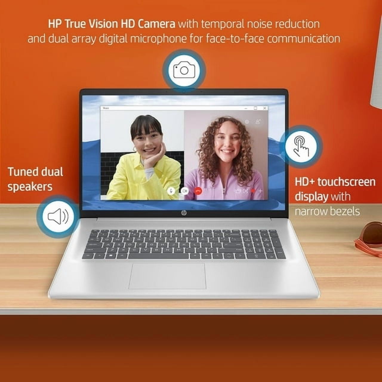 HP Newest 17 Laptop, 17.3" Screen, HD+ Touchscreen Display, AMD Ryzen 5 7530U Processor 12GB RAM 256GB SSD Wi-Fi 6 HDMI Windows 11 Home Silver
