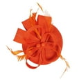thumbnail image 4 of TRUBKH Fascinators Hat hats for women fascinator headband fascinators hats for women tea party fascinator for women Handmade Hair Clip Feather Wedding Fascinator Headpieces Orange One Size, 4 of 7