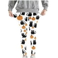 thumbnail image 5 of Girls' Halloween Leggings Pumpkin Printed Pants High Waist Stretchy Leggings for Girls 3-7Y, 5 of 6