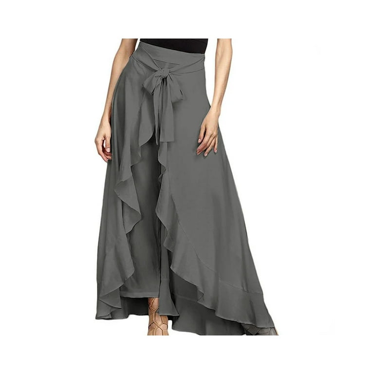 Waterfall Skirt Pants Combo High Rise Pants with a Wrap Around
