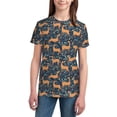 thumbnail image 3 of Wukai Reindeer Youth Unisex Short Sleeve T-Shirt for Boys, Girls, Teens, and Kids-Small, 3 of 7