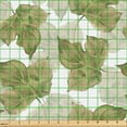 thumbnail image 2 of Ambesonne Autumn Leaves Fabric by the Yard Upholstery, Botany Romantic Leaf, 2 Yards, Pistachio Green White, 2 of 5