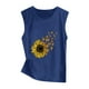 thumbnail image 3 of Túnica camisetas sin mangas para las mujeres Blusa de moda para mujer, ropa deportiva, camisetas sin mangas, camisetas sin mangas para entrenamiento de Yoga, camiseta holgada con gráfico de (Navy, XL), 3 of 4