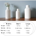thumbnail image 4 of Juego de 3 jarrones de cerámica blanca acanalada, jarrones minimalistas de cerámica mate para decoración del hogar, para bandeja de mesa de café y decoración de estantes (rayas rectas), 4 of 8
