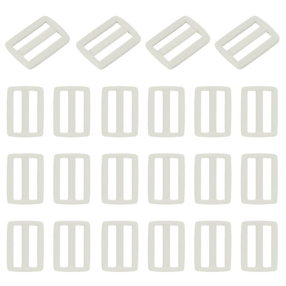 Uxcell 22 Pcs White Plastic Tri-Glide Slider, 1/2 Inch Slide Clip, Adjustable Webbing Triglides Slider Buckle for Bags