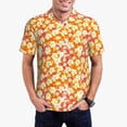 thumbnail image 3 of Balery Orchids Flowers Printed Men’s Short Sleeve Polo Shirt, Midweight Men's Shirt,Golf Polo shirts -Small, 3 of 9