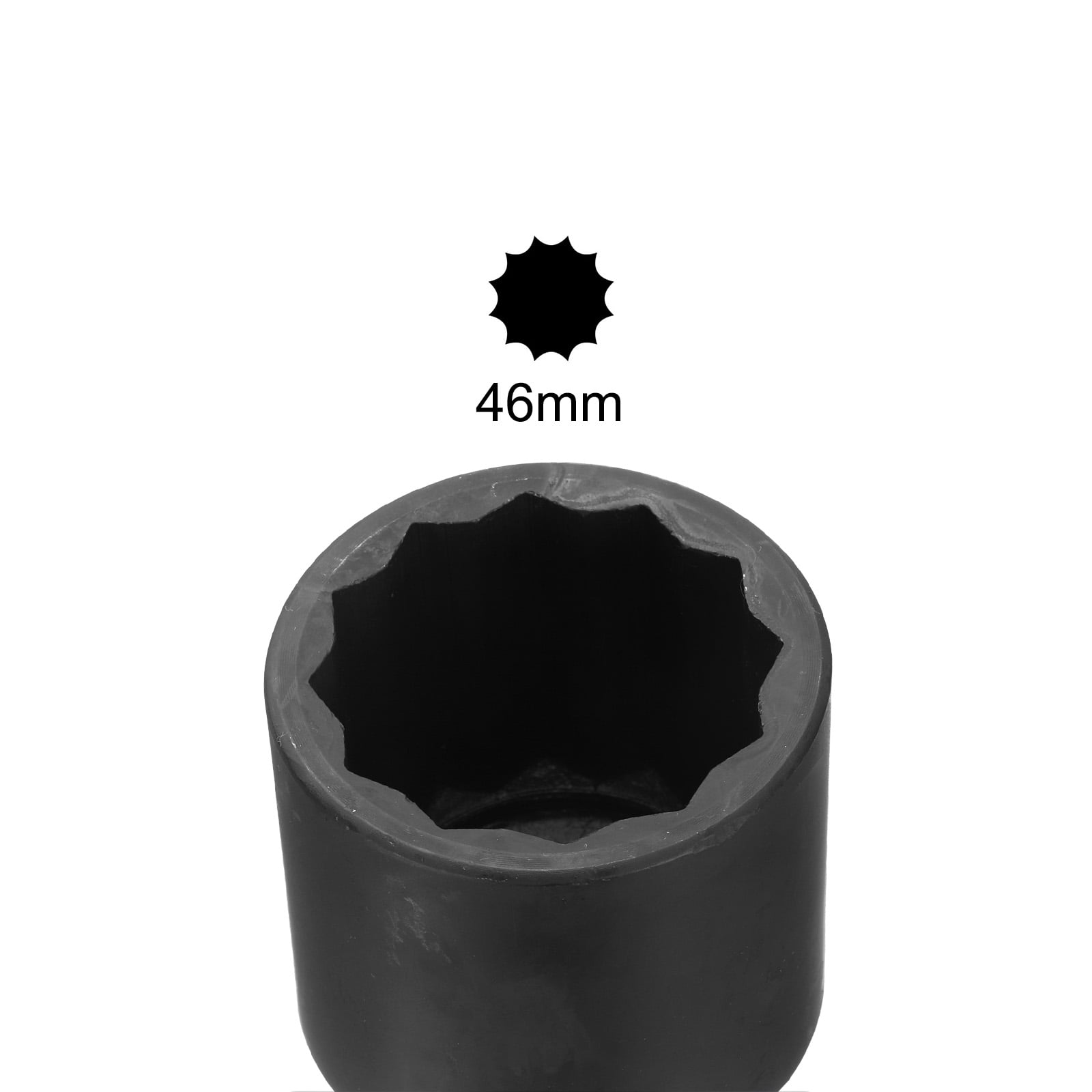 Unique Bargains Square Drive 12-Point Deep Impact Socket CR-MO Steel Metric 46mm