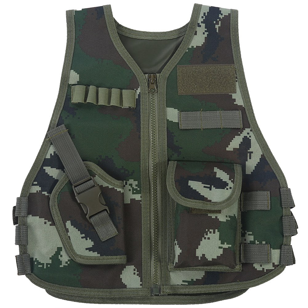 Children Camouflage Vest w/Multi Pocket for Combat Outdoor Hunting Game L 
