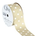 thumbnail image 2 of (2 pack) Offray Ribbon, Natural with White Polka Dot 1 1/2 inch Grosgrain Polyester Ribbon for Sewing, Crafts, and Gifting, 9 feet, 1 Each, 2 of 7