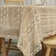 thumbnail image 5 of Mantel Vintage de encaje Beige, manteles de cocina de ganchillo para mesas rectangulares para fiestas, banquetes, decoraciones de boda, 5 of 6