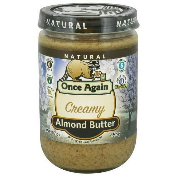 Once Again Natural Creamy Unsweetened & Roasted Almond Butter 16 oz