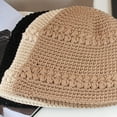 thumbnail image 2 of CoCopeaunts Bucket Hats for Women Autumn Winter Warm Handmade Thick Wool Knitting Hat Solid Color Hundred Take Fisherman Hat, 2 of 8