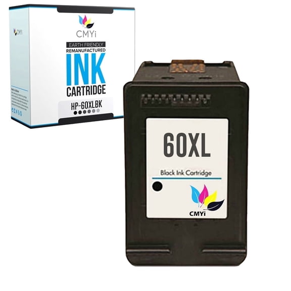 CMYi 60XL Black Ink Cartridge Compatible with HP 60 Photosmart, Envy, & Deskjet Series Printers, 1-Pack