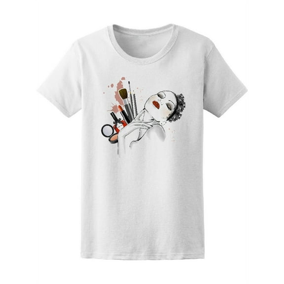 Watercolor Makeup Woman Sketch Women's Tee - Image by Shutterstock