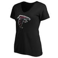 thumbnail image 2 of Women's Black Atlanta Falcons Midnight Mascot Logo V-Neck T-Shirt, 2 of 3