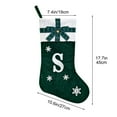 thumbnail image 3 of Leodye 1pcs Christmas Stockings with Initials, 17X29in Small Embroidered Letter Knit Green Christmas Stocking for Family Holiday Decorations and Xmas Tree, 3 of 5