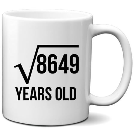 

Funny 93rd Birthday Mug - 93 Years Old Square Root Math Coffee Mug