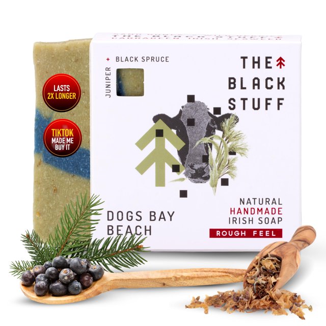 The Black Stuff Jabón de barra natural para hombres Jabones de proceso en frío hechos a mano con ingredientes orgánicos y aceites esenciales - Jabón para hombres para uso diario Jabón corporal Dogs