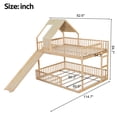 thumbnail image 2 of Harper & Bright Designs Floor House Bunk Bed Frame Full XL Over Queen Size with Slide, Wood Bunk Bed Frame with Roof for Boys and Girls, Natural, 2 of 10