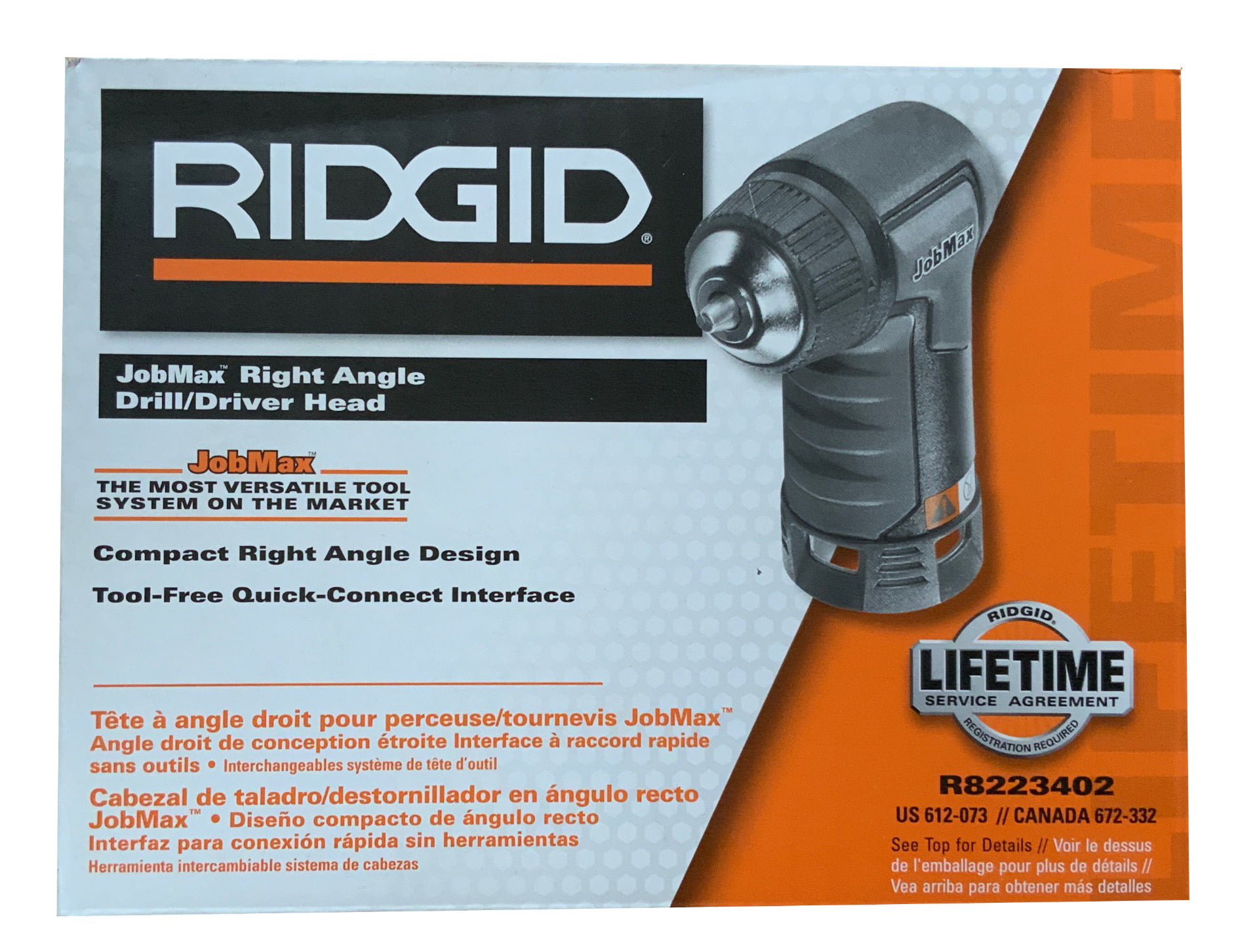 RIDGID 3/8 Inch Drill Driver Head Power Tool Attachment Electric JobMax Variable
