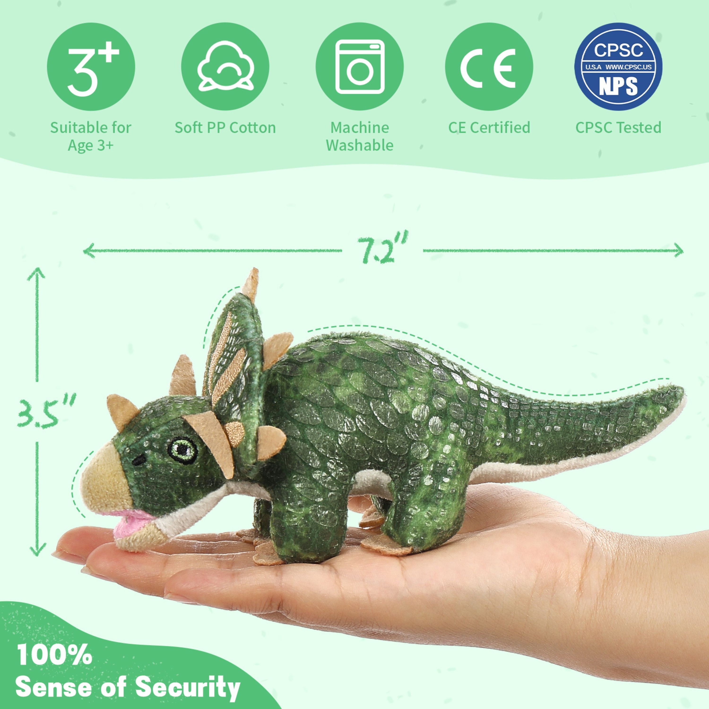 Tezituor 5Pcs Realistic Dinosaur Stuffed Animals Giant 21.6" Ankylosaurus Plush with 4 Babies Plush Toy
