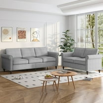 Puremind 2 Piece Sofa Set for Living Room, 3 Seater Sofa and Loveseat Set, Living Room Furniture Sets, Light Gray