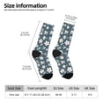 thumbnail image 4 of Goofa Blue Flower Printed Men's Crew Socks, Soft Durable Breathable Moisture-Wicking with Odor Control Cotton socks, 4 of 9