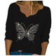 thumbnail image 2 of Pntutb moda mujer diamante bordado encaje cuello manga larga pulóver blusa tops Pntutb Pntutb-6304, 2 of 4