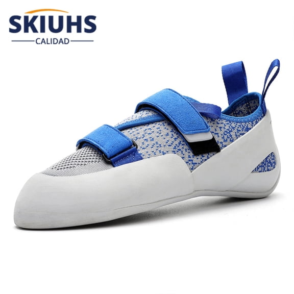 SKIUHS Men & Women Rock Climbing Shoes (Beginners/Advanced) – Indoor Outdoor Adjustable Hook-and-Loop Sticky Sole