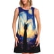 thumbnail image 1 of Balery Cat Under Starry Skies Vestidos de verano para mujer con estampado: vestido holgado sin mangas, vestido playero informal y cómodo para días calurosos., 1 of 7