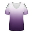 thumbnail image 5 of Womens Summer Tops Casual Stylish Work Out Shirts Gym Loose Cotton Basic Fitted Tees Plus Size, 5 of 6