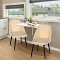 thumbnail image 5 of Leejay 33 Inch Faux Leather Armless Side Dining Chair Set of 6 for Kitchen Room,Beige, 5 of 5