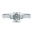 thumbnail image 2 of BERRICLE Sterling Silver 3-Stone Wedding Engagement Rings 1 Carat Emerald Cut Cubic Zirconia CZ Anniversary Promise Ring for Women, Rhodium Plated Size 4.5, 2 of 8