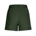 thumbnail image 4 of Womens Shorts Soild Color Elastic Waist Slim Fits Workout Shorts with Pocket Fashion Hiking Summer Shorts for Vacation, 4 of 8