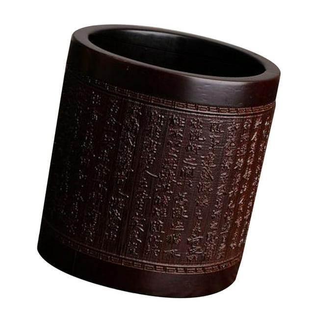 Caja de Almacenamiento de Té Perfecl de Bambú Patrón Aleatorio Color Oscuro