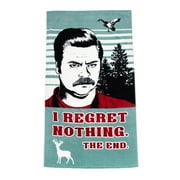 Parks and Recreation I Regret Nothing Beach Towel, 34 x 64, Green, Universal