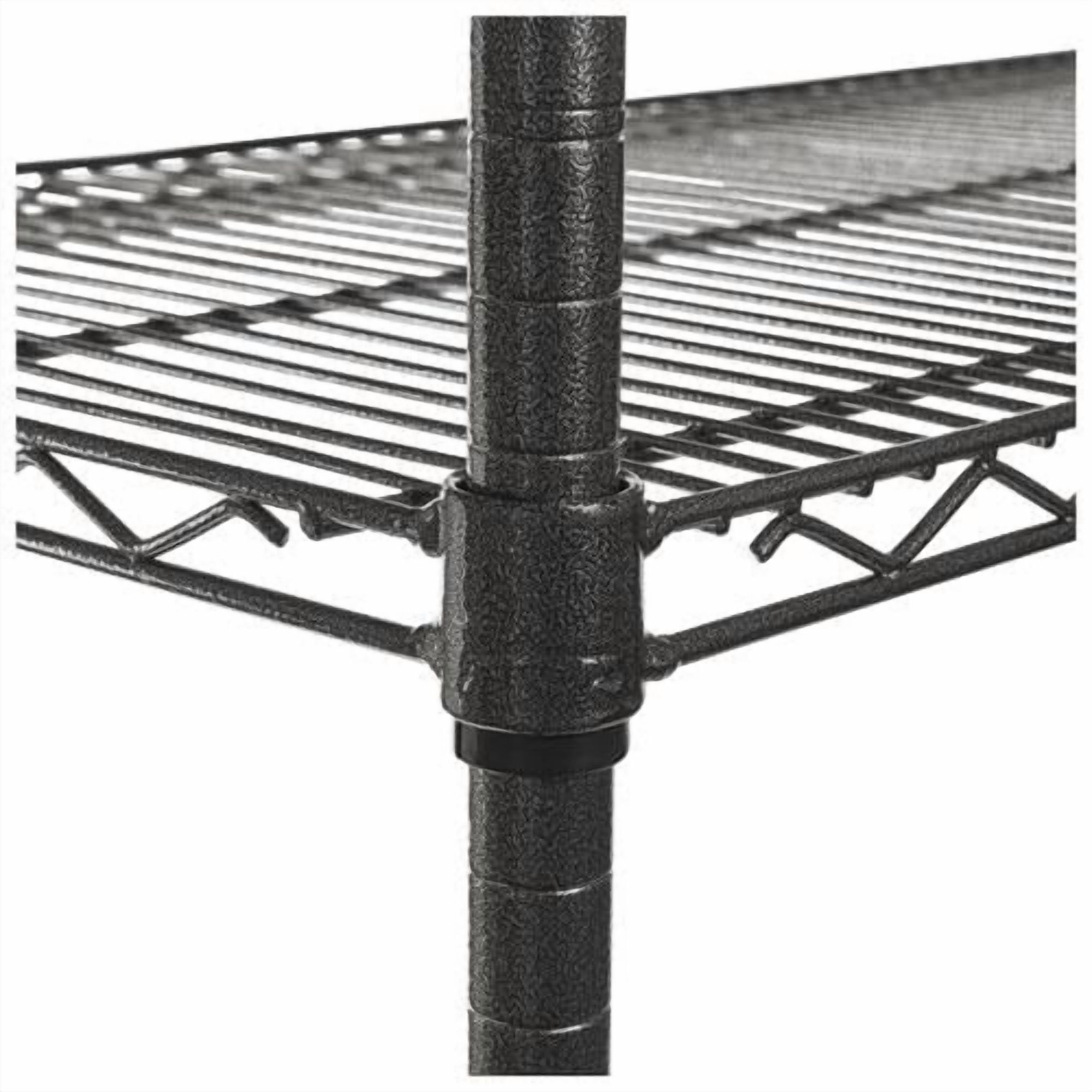 Alera NSF Certified 4-Shelf Wire Kit w/Casters & Liner, 48 x 18 x 72, Black Anthracite -ALESW604818BA