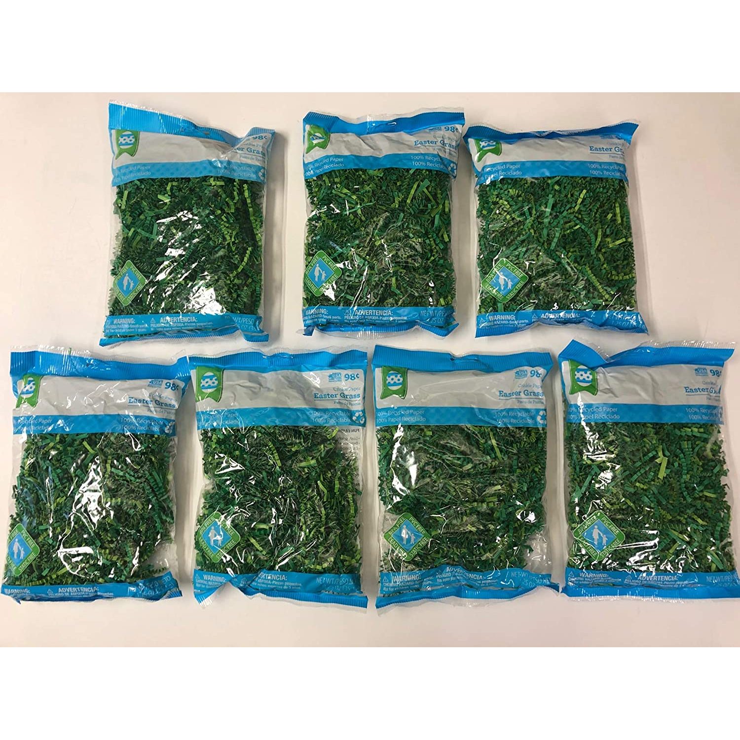 Green Crinkle Paper Easter Grass